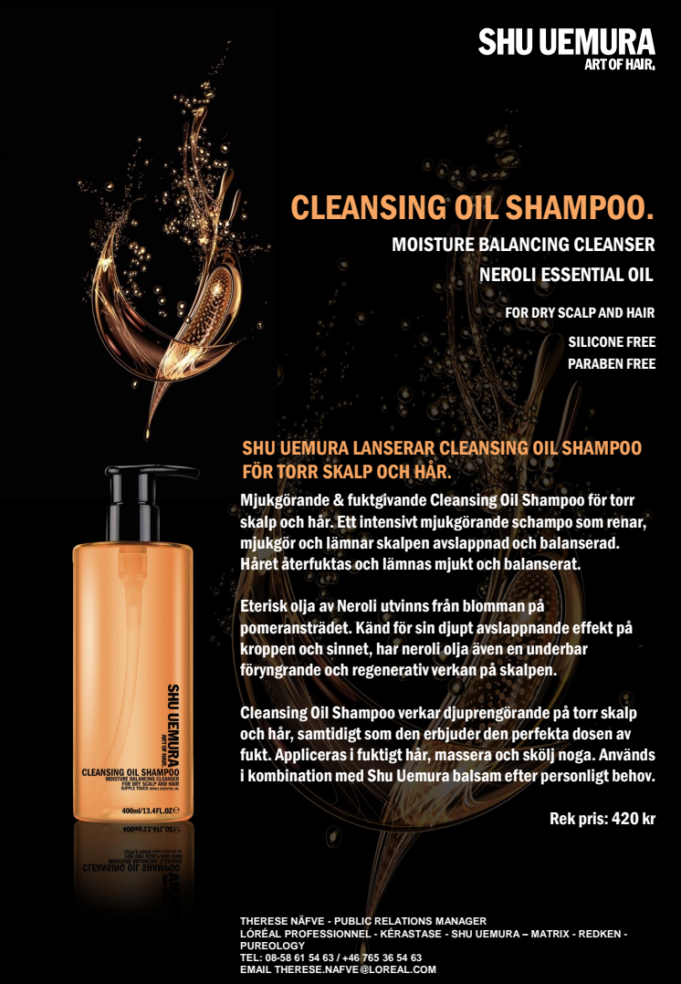 Shu Uemura Cleansing Oil Schampoo for dry scalp & hair