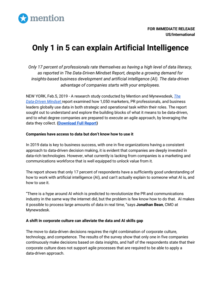 Only 1 in 5 can explain Artificial Intelligence 