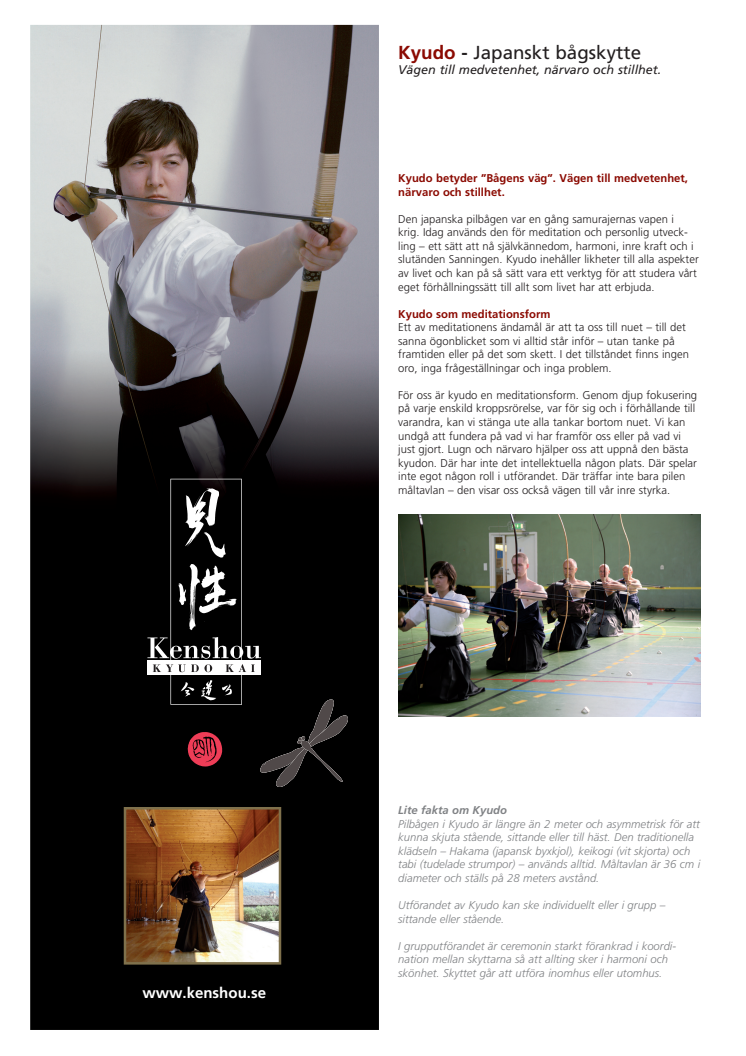 Kyudo - programblad & pressinfo