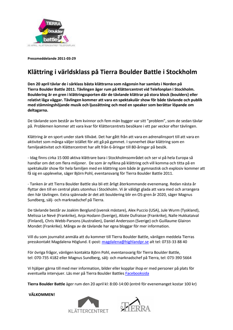 Klättring i världsklass på Tierra Boulder Battle i Stockholm