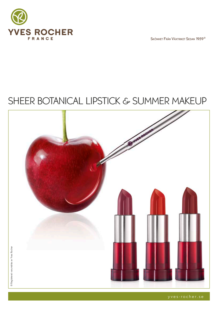 Pressinformation om Sheer Botanical Lipstick