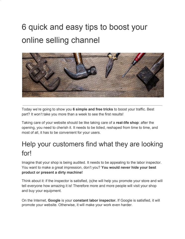 6 quick and easy tips to boost your online selling channel