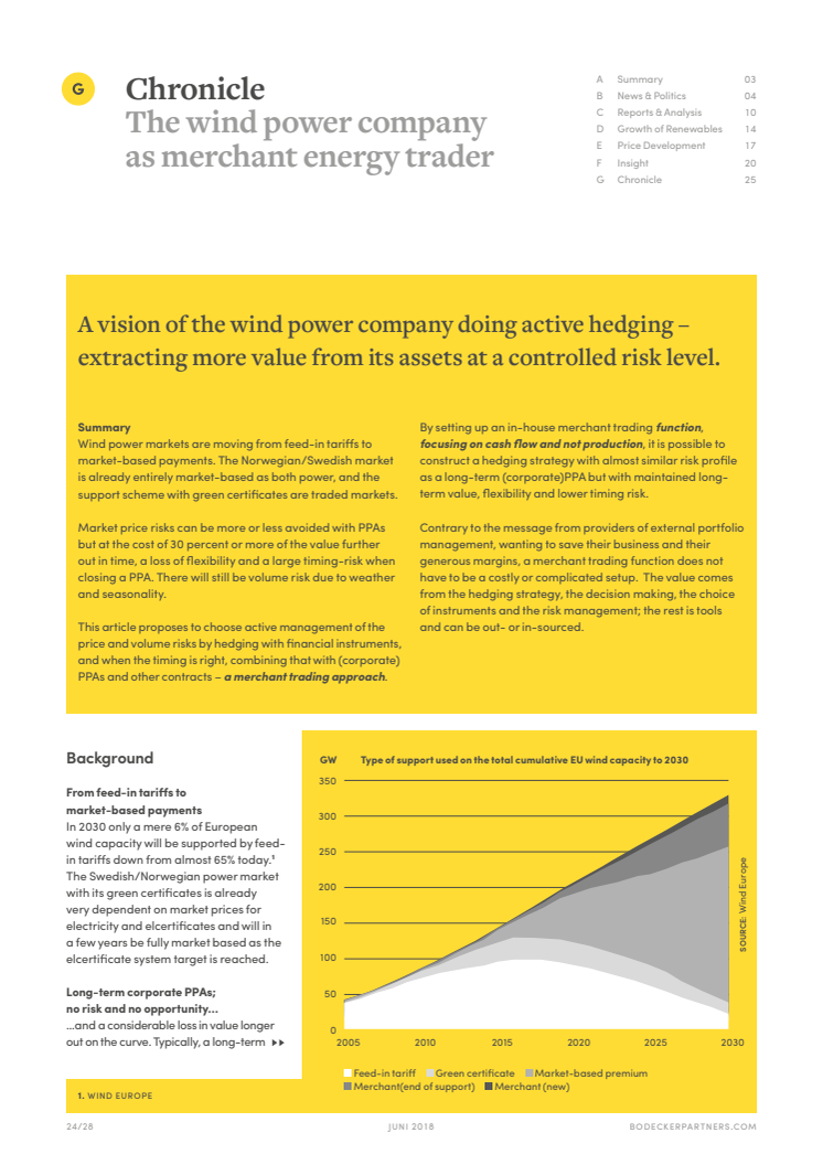 The wind power company as merchant energy trader - article by Fredrik Bodecker