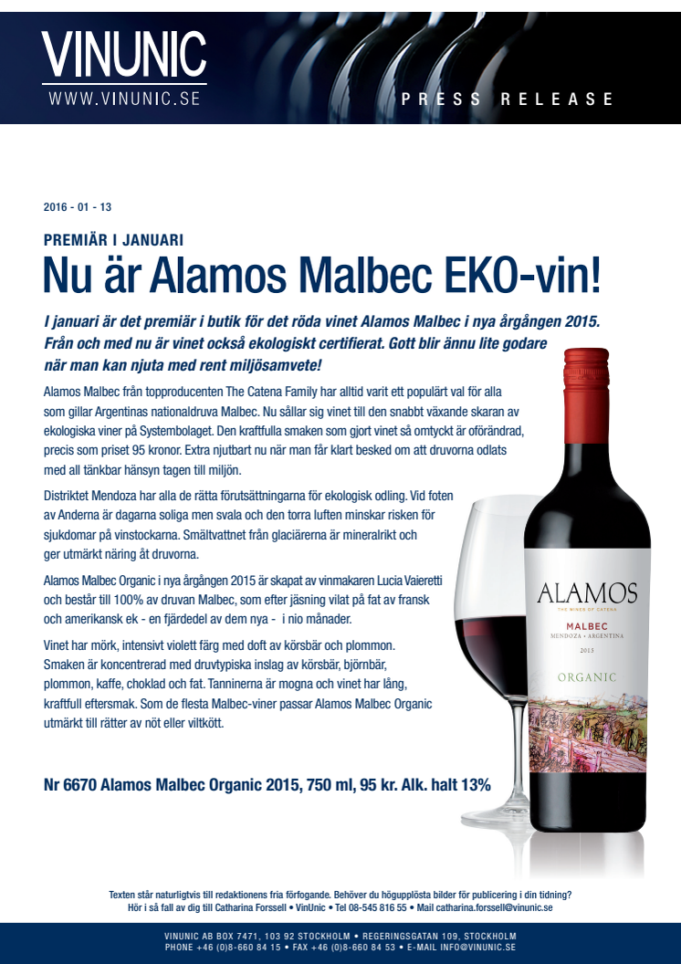 Nu är Alamos Malbec EKO-vin!