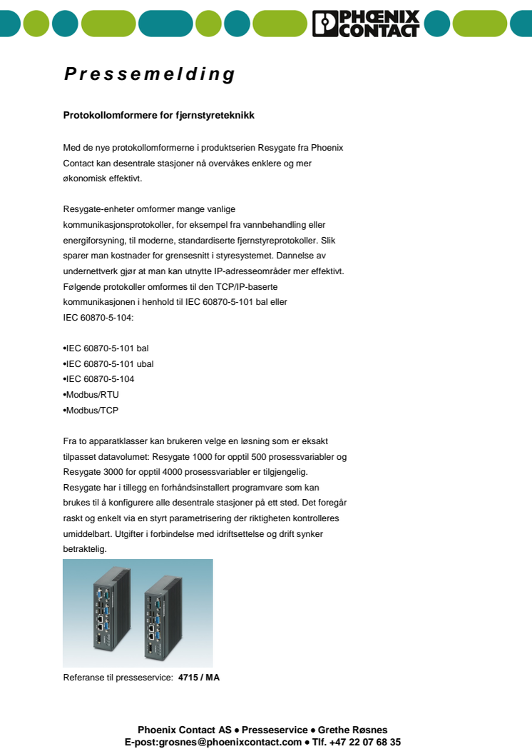 Protokollomformere for fjernstyreteknikk