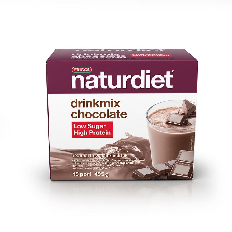 Naturdiet drinkmix Chocolate LSHP - ny produktvariant och ny design