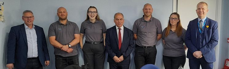 Bambos Charalambous, MP for Enfield and Southgate (centre), meets Great Northern's Hornsey depot