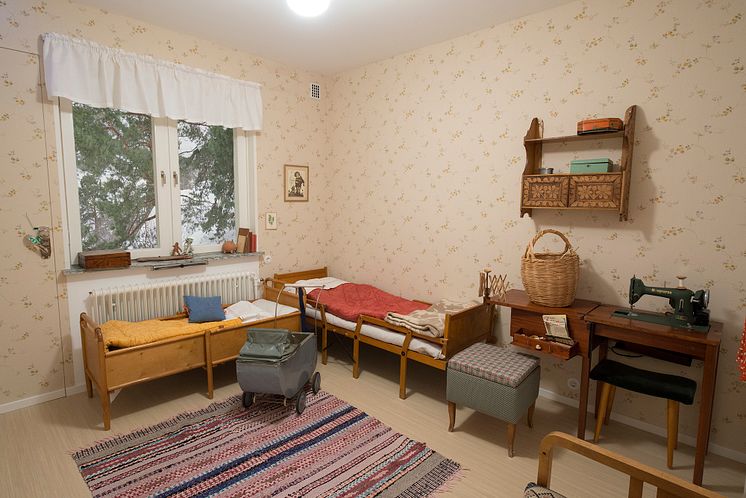 Folkhemslägenheten, sovrum Foto: Karolina Kristensson, Nordiska museet