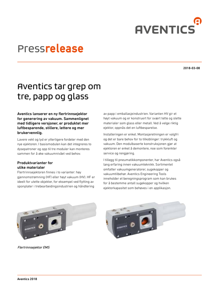 Aventics tar grep om tre, papp og glass 