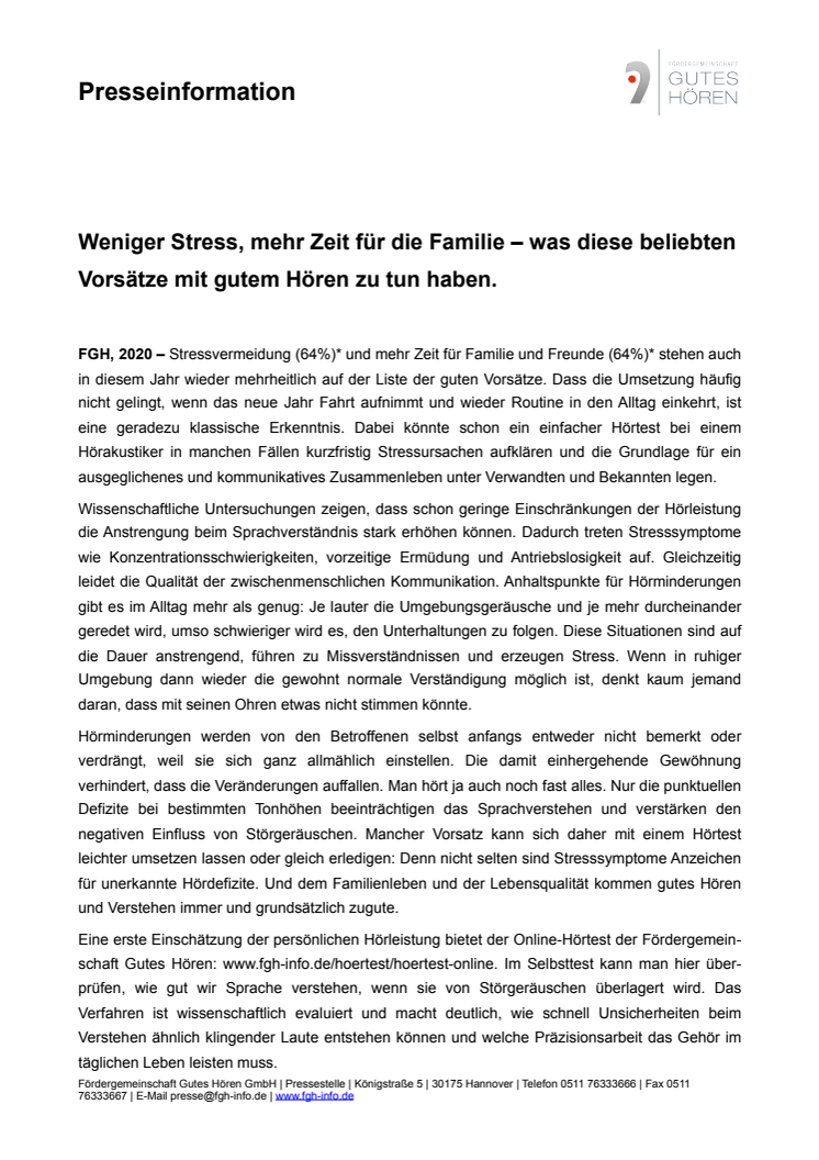 ​Weniger Stress, mehr Zeit für die Familie – was diese beliebten Vorsätze mit gutem Hören zu tun haben.