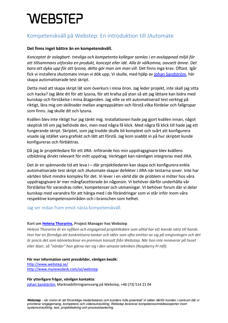 Kompetenskväll på Webstep: En introduktion till JAutomate