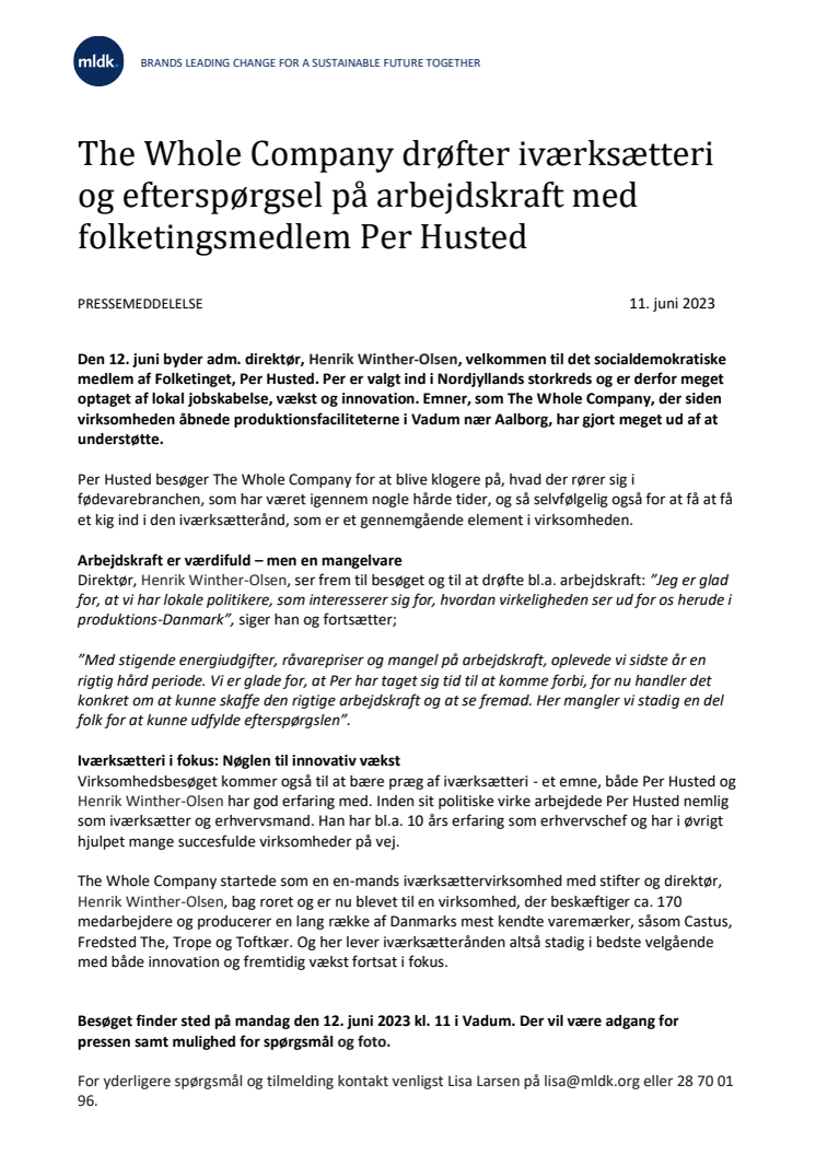 Pressemeddelelse - The Whole Company får besøg af Per Husted.pdf