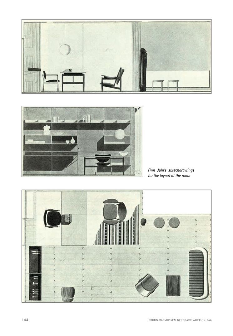 Finn Juhl's sketch drawings