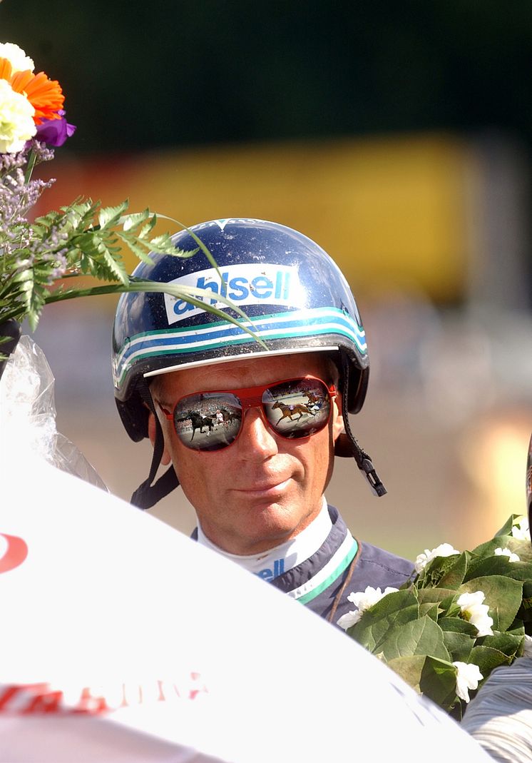 Stig H Johansson efter segern med Victory Tilli i Elitloppet år 2000