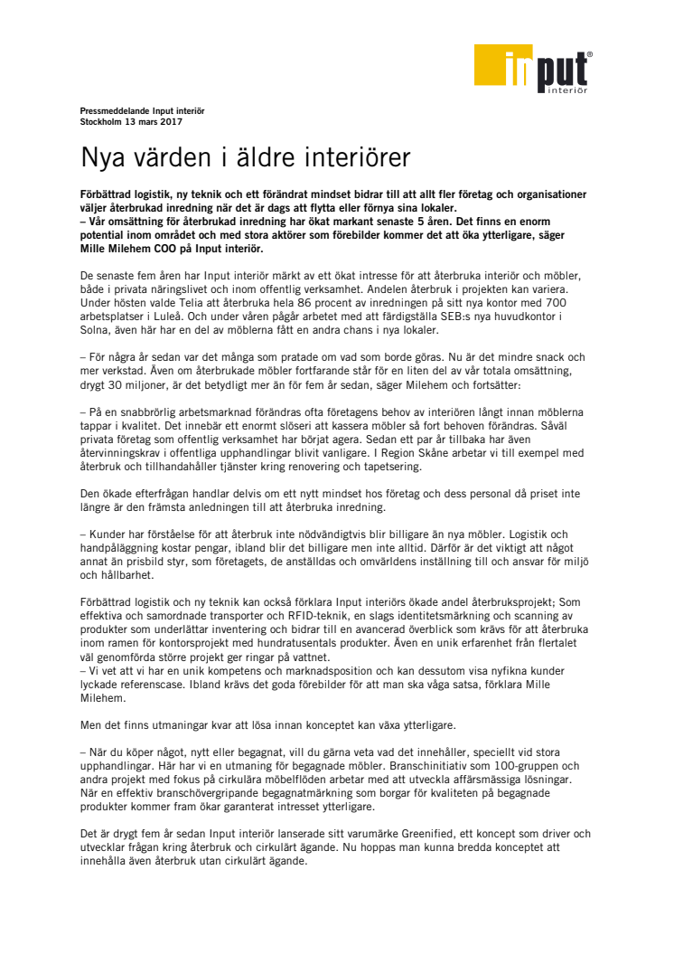 Nya värden i äldre interiörer