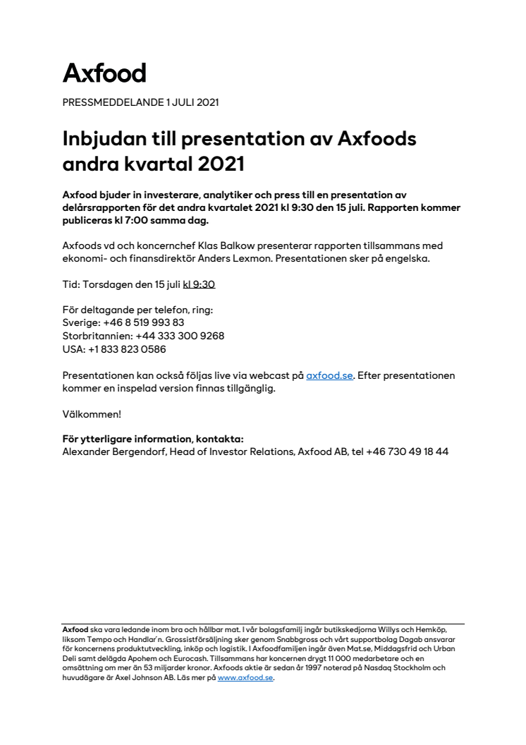  Inbjudan till presentation av Axfoods andra kvartal 2021.pdf