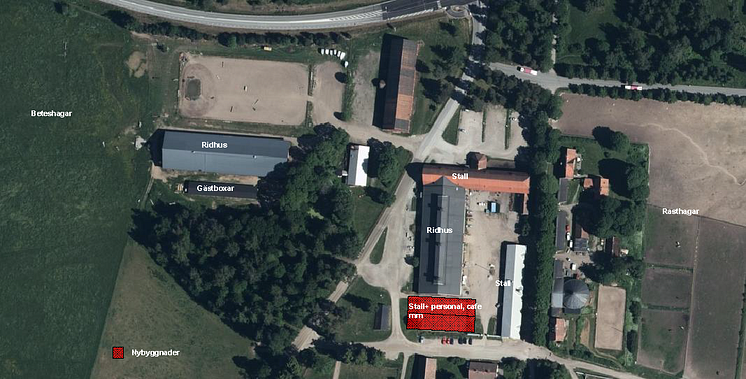 Karta över ridanläggning Karlslund - Örebro kommun