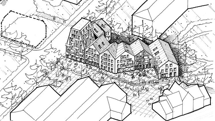 Skiss. Hydrotomten av Lilljewall arkitekter