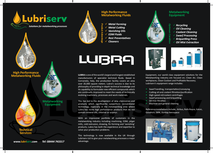 LUBRISERV LTD 2011 - Tri fold brochure A4