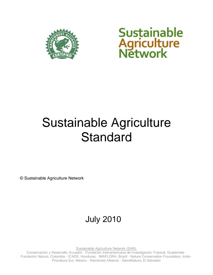 SAN Sustaiable Agriculture Standard
