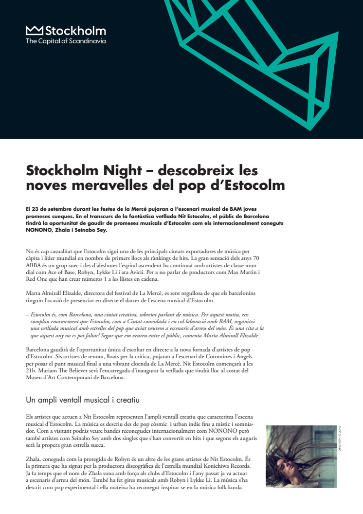 La Mercè: Nit Estocolm – descobreix les noves meravelles del pop