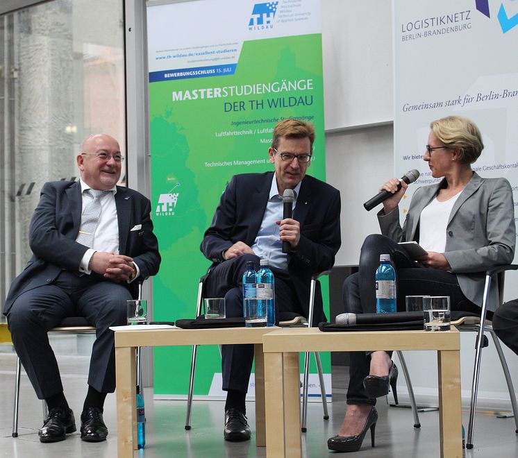 Podiumsdiskussion „Zukunftsbranche Luftverkehr am Standort Berlin Brandenburg“ am 15. Oktober 2016 an der Technischen Hochschule Wildau