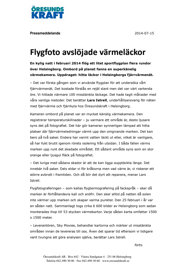 Flygfoto avslöjade värmeläckor