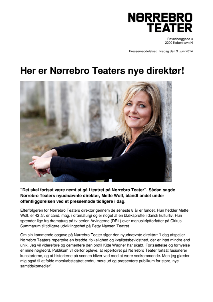 Her er Nørrebro Teaters nye direktør! 