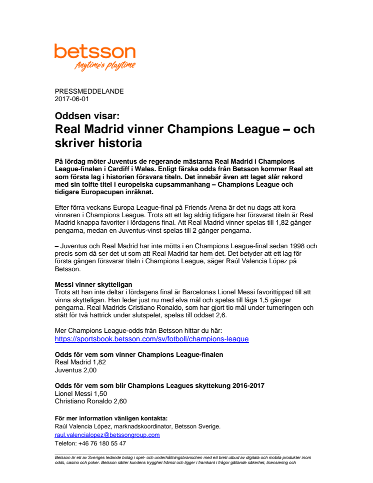 Oddsen visar: Real Madrid vinner Champions League – och skriver historia