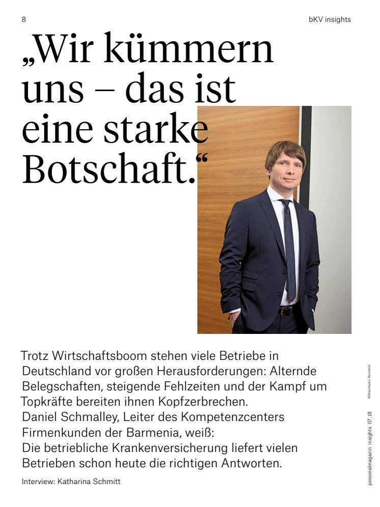 Daniel Schmalley: Wir kümmern uns - das ist eine starke Botschaft