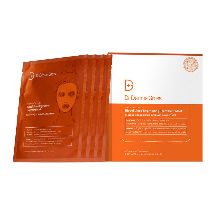 Dr Dennis Gross Vitamin C + Lactic Brightening Biocellulose Treat. Mask med ask