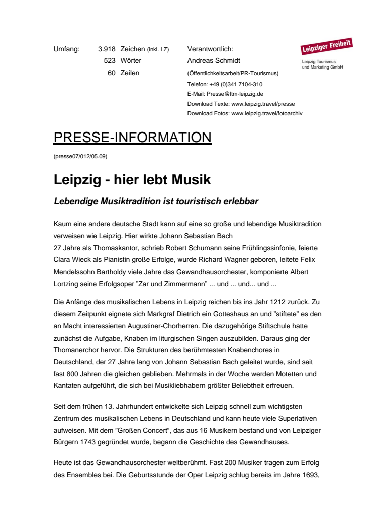 Leipzig - hier lebt Musik