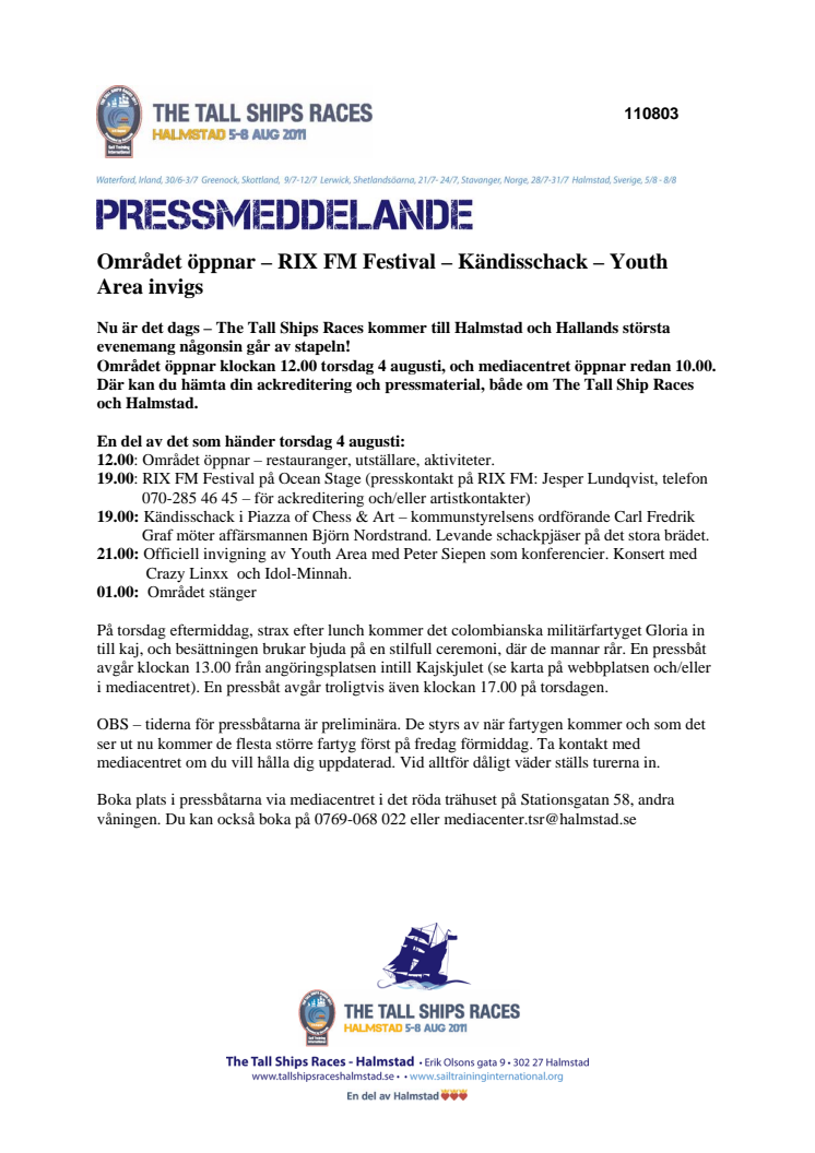 Området öppnar – RIX FM Festival – Kändisschack – Youth Area invigs
