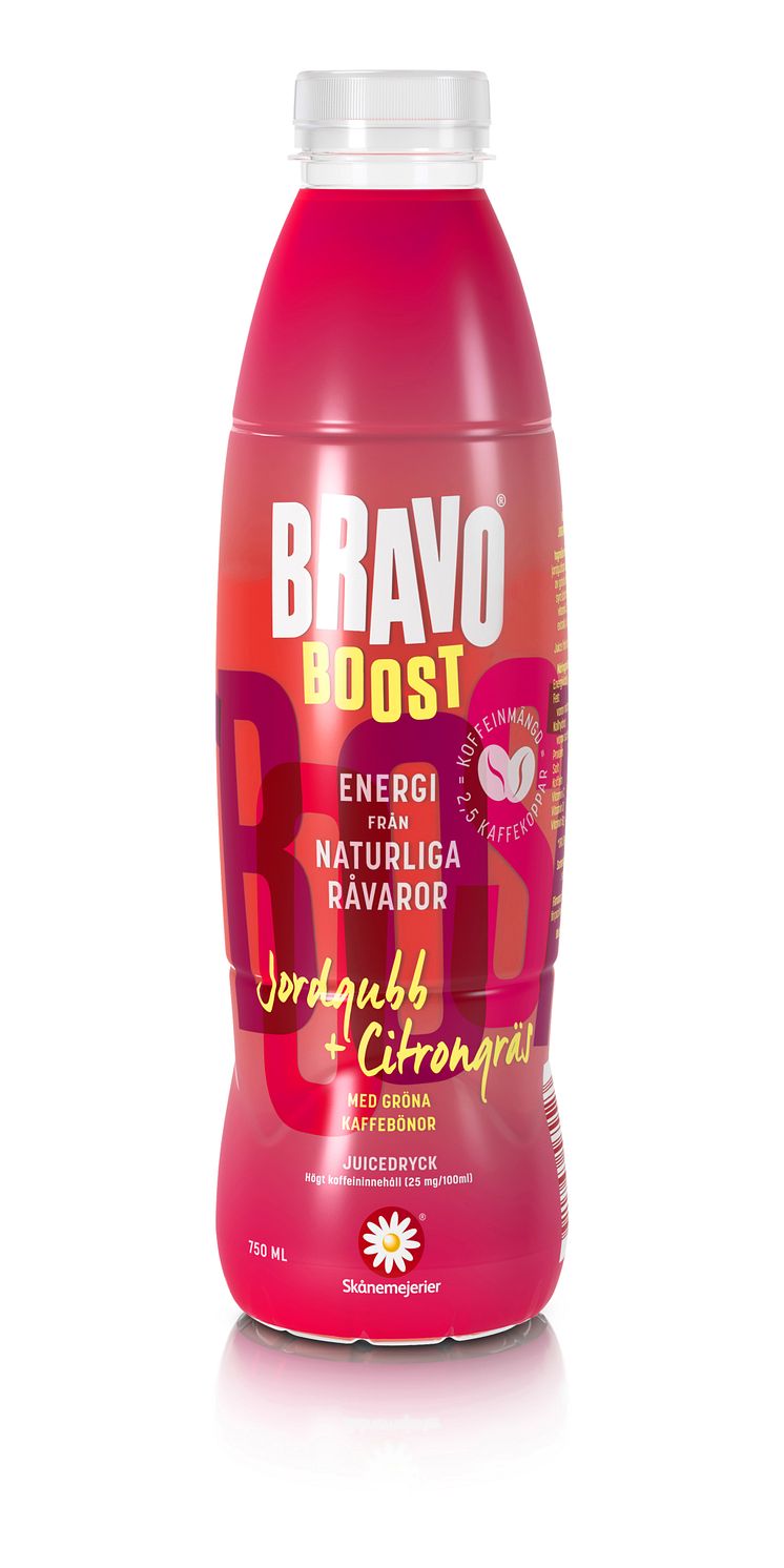 Bravo Boost 75 cl – Jordgubb/Citrongräs