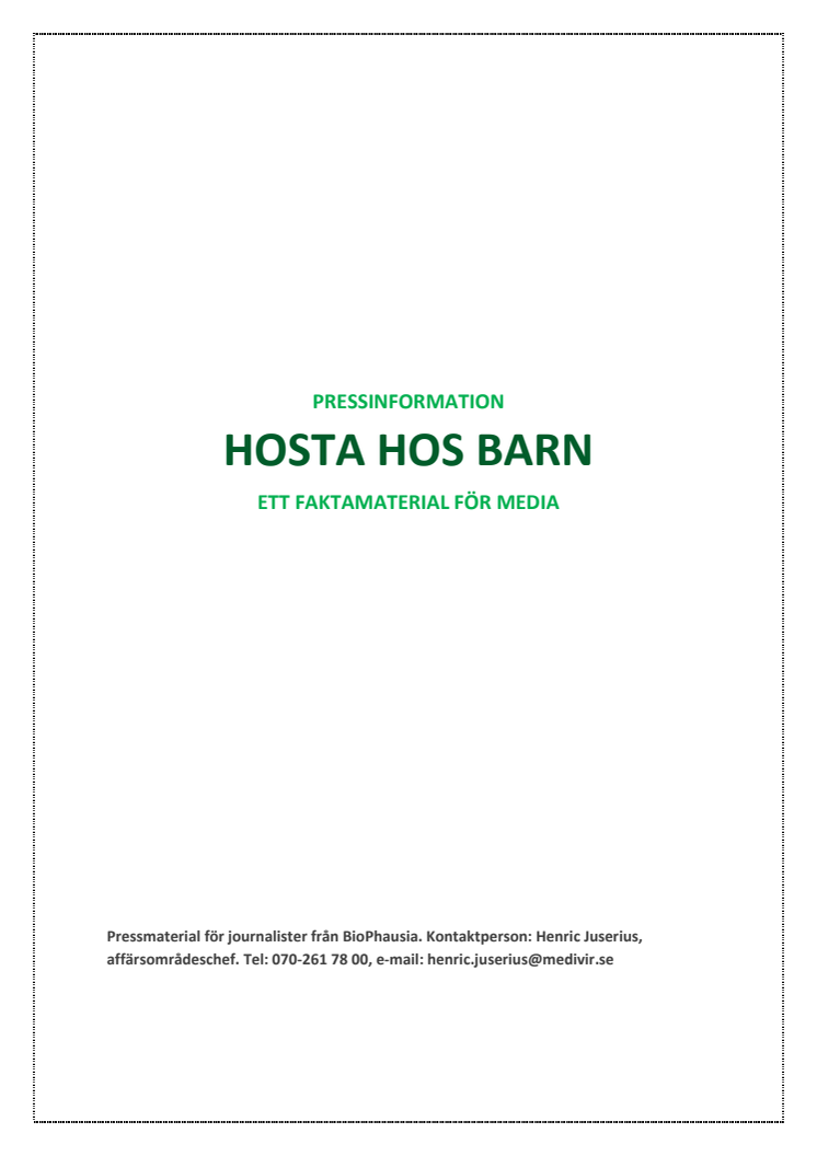 Faktamaterial - hosta hos barn