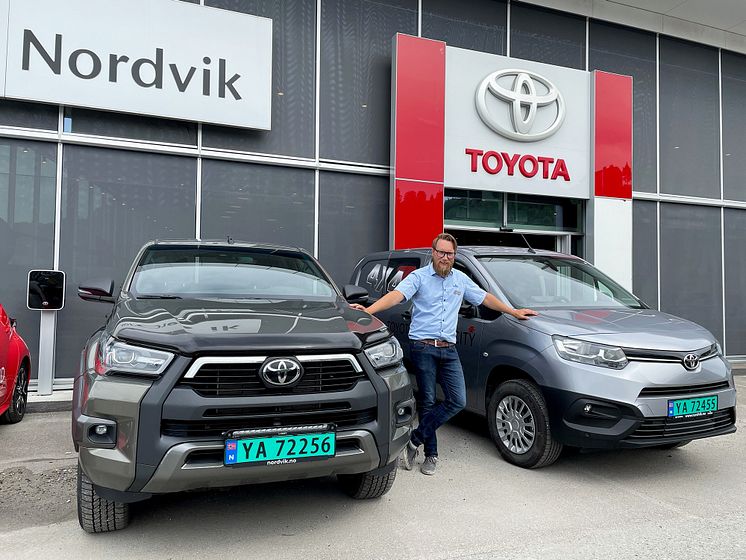 Toyota på varebiltoppen i Mo i Rana 