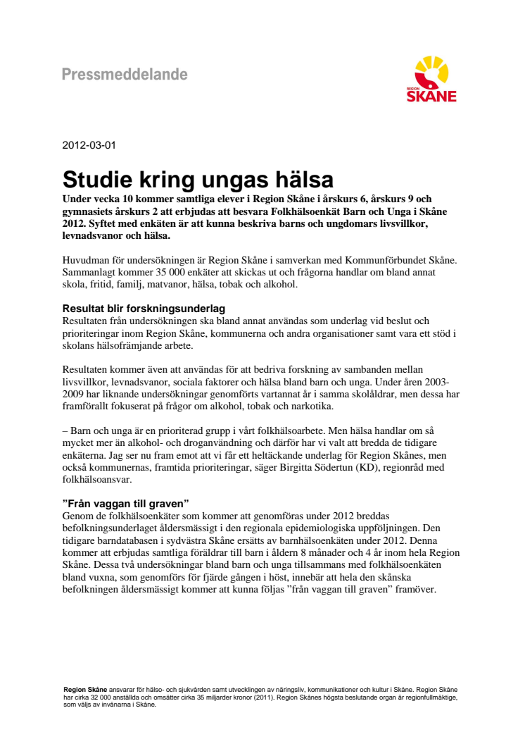 Studie kring ungas hälsa