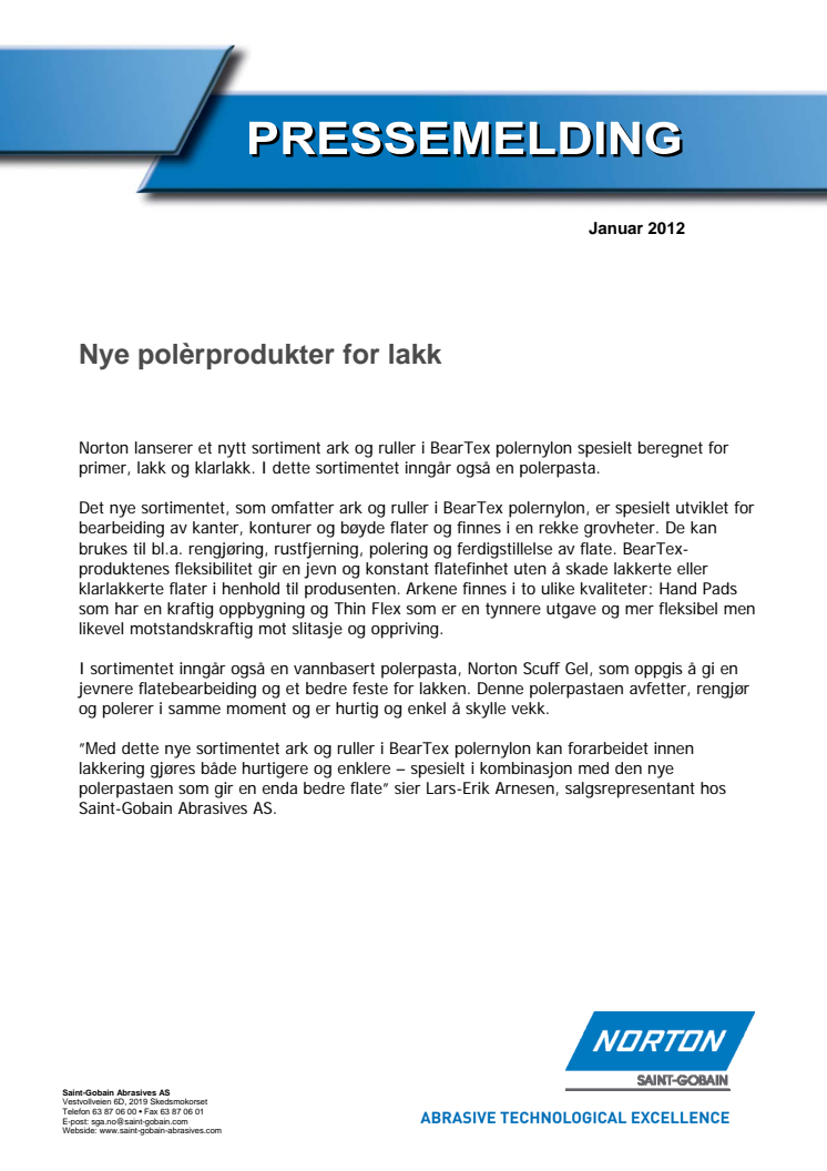 Nye polèrprodukter for lakk