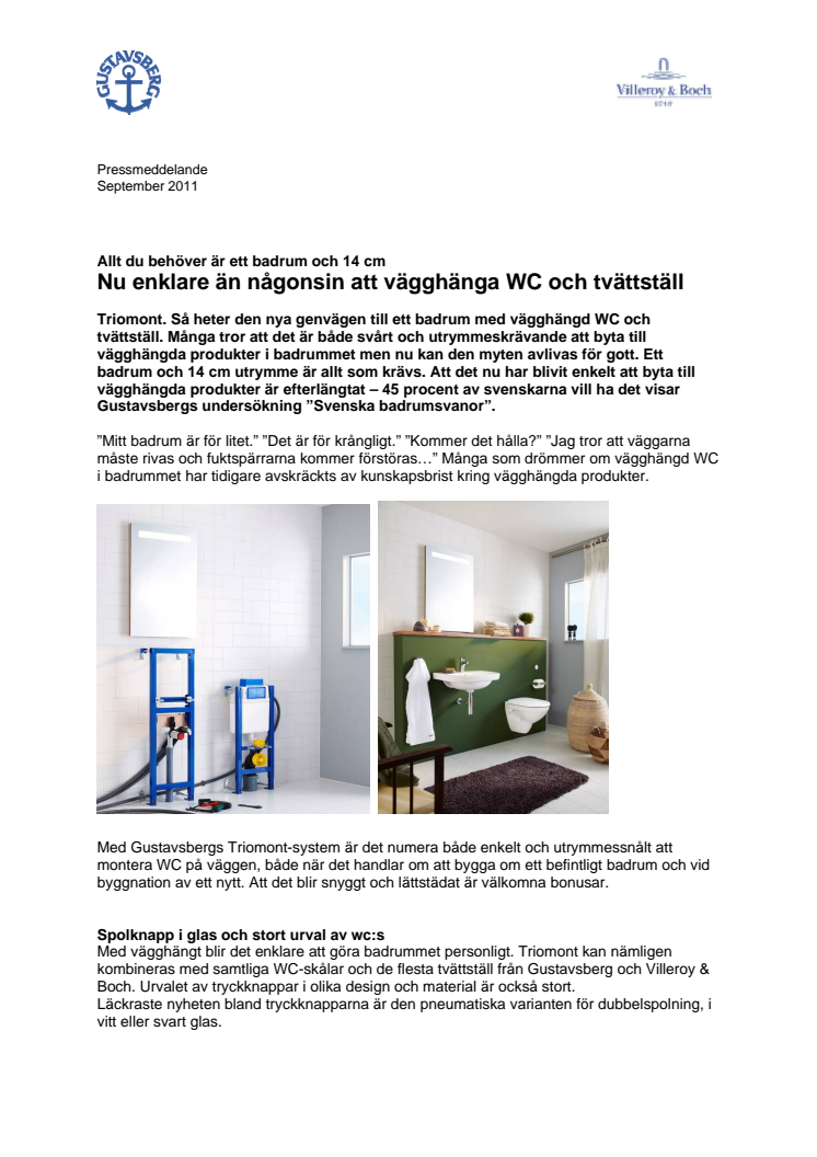 Nu enklare än någonsin att vägghänga WC och tvättställ