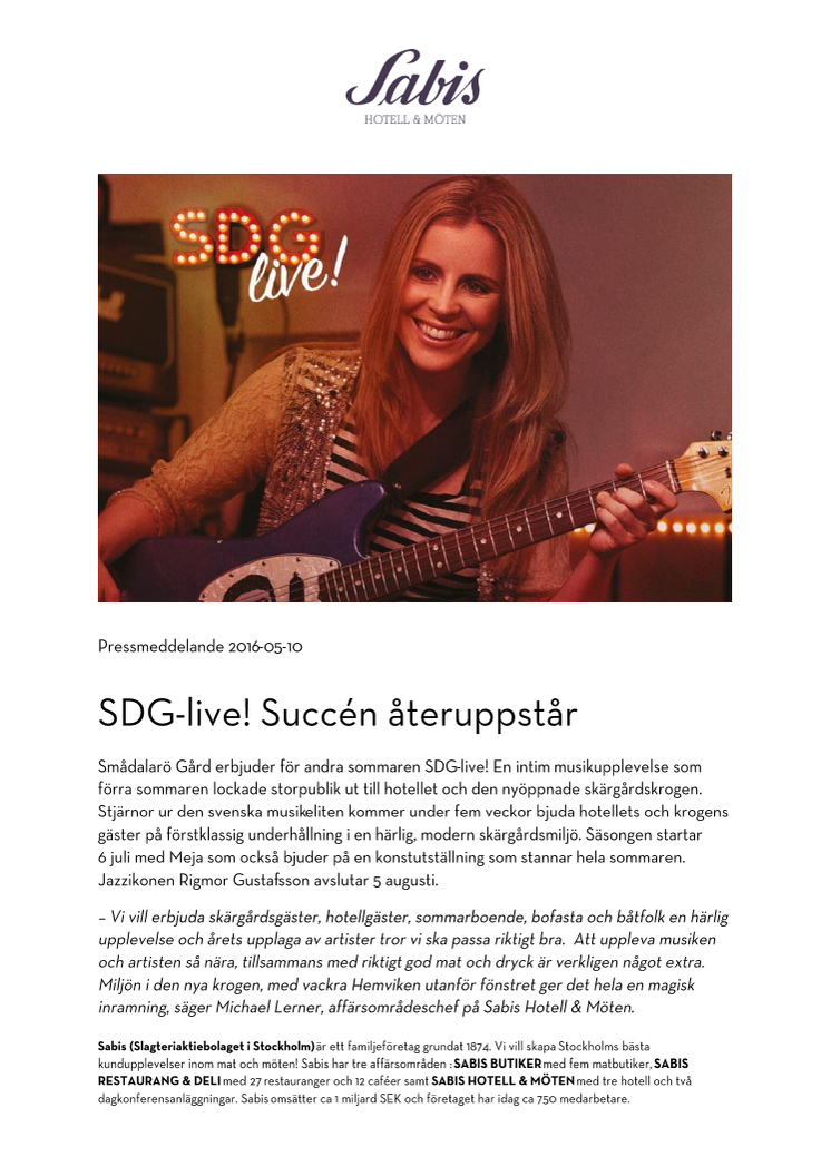 SDG-live! Succén återuppstår