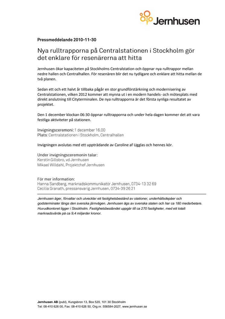 Nya rulltrappor på Centralstationen i Stockholm gör det enklare för resenärerna att hitta