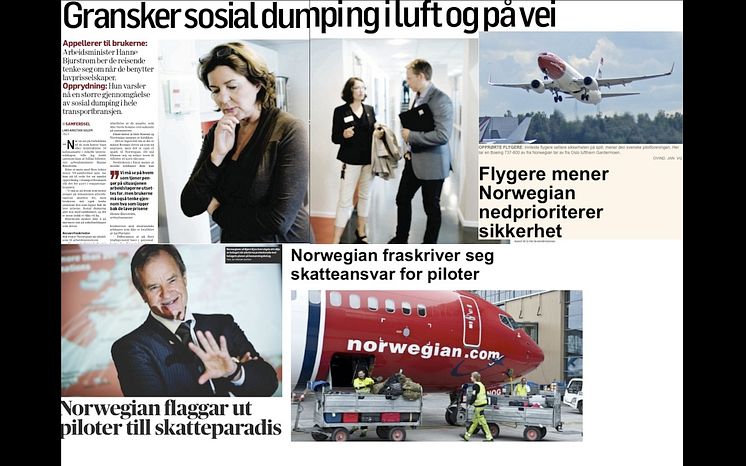 Feilaktige påstander i media om Norwegian