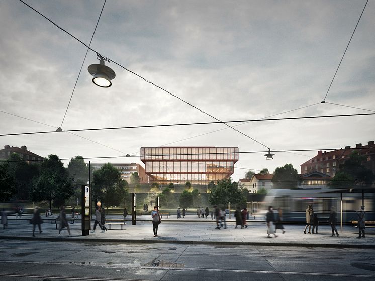 Förslag Kunskapens källa, arkitekttävling universitetsbiblioteket