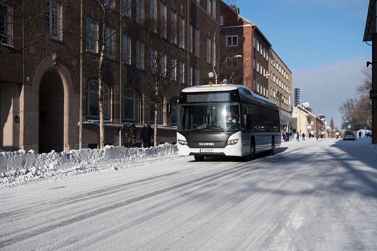 Batterieelektrischer Scania Bus in Östersund