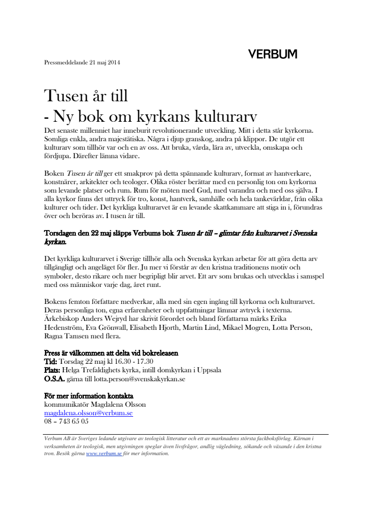 Boknyhet - Tusen år till