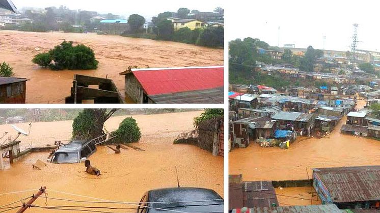 Översvämningskatastrof i Freetown Sierra Leone