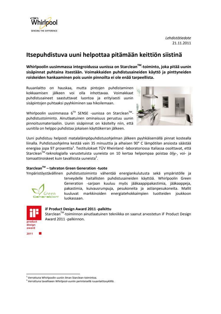 Itsepuhdistuva uuni helpottaa pitämään keittiön siistinä