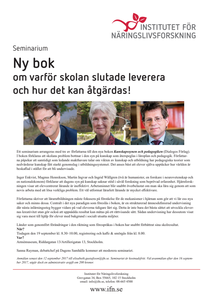 Frukostseminarium: Kunskapssynen och pedagogiken