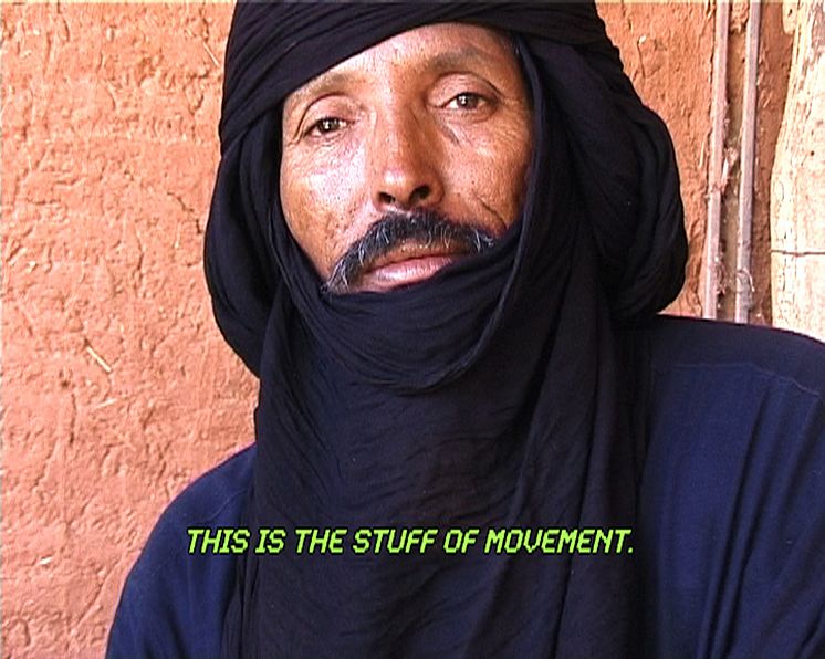 Ursula Biemann, 01_DESERT TRUCK TERMINAL, 02_DESERT RADIO DRONE, 03_INTERVIEW ADAWA, 07_IRON ORE TRAIN, 09_DEPORTATION PRISON LAAYOUNE ur Sahara Chronicle (2006-2007) Video, totalt 37 min.