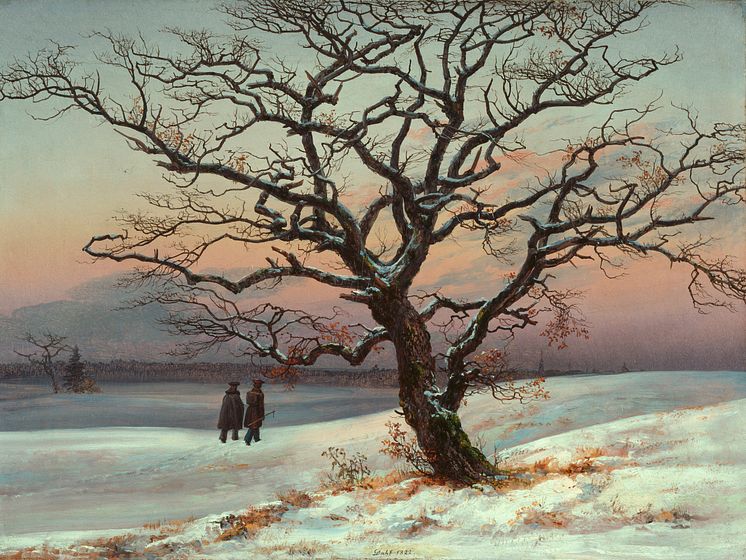 Alene med naturen. Johan Christian Dahl, Eik i snø, 1822